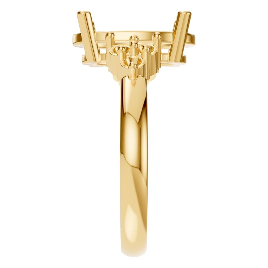 RI-9895 Yellow Gold Ring UNSET - Side View