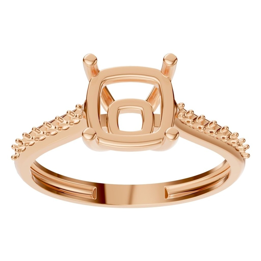 RI-9910 Rose Gold Ring UNSET - Front View