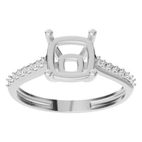 RI-9910 White Gold Ring UNSET - Front View