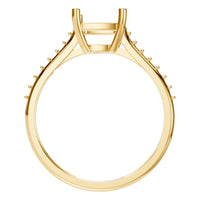 RI-9910 Yellow Gold Ring UNSET - Top View