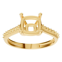RI-9910 Yellow Gold Ring UNSET - Front View