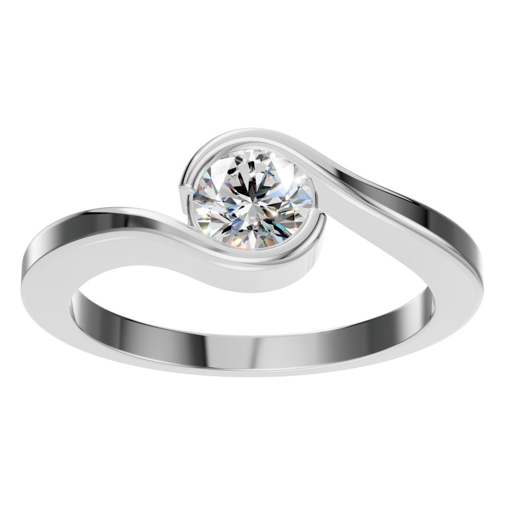 RI-9953 White Gold Ring SET - Front View