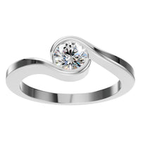 RI-9953 White Gold Ring SET - Front View