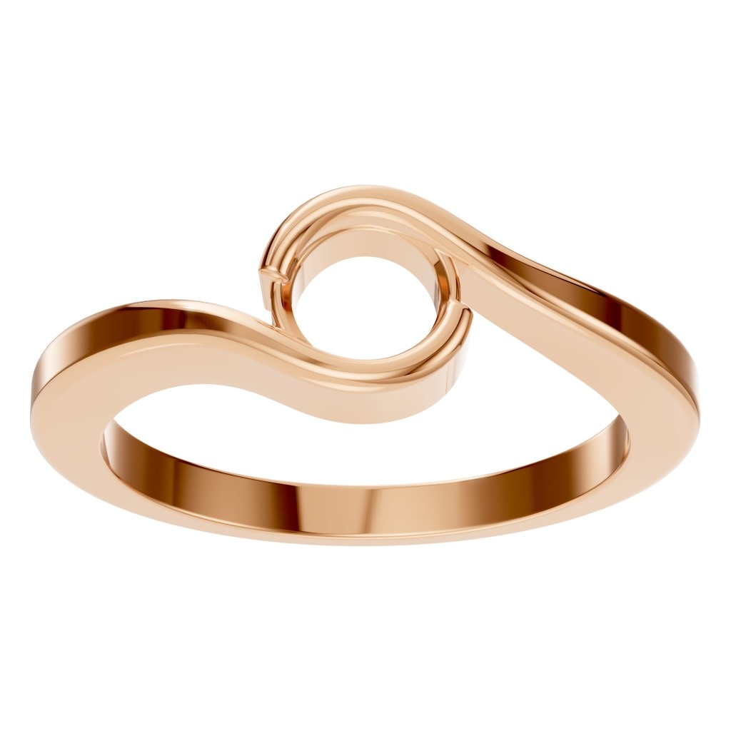 RI-9953 Rose Gold Ring UNSET - Front View