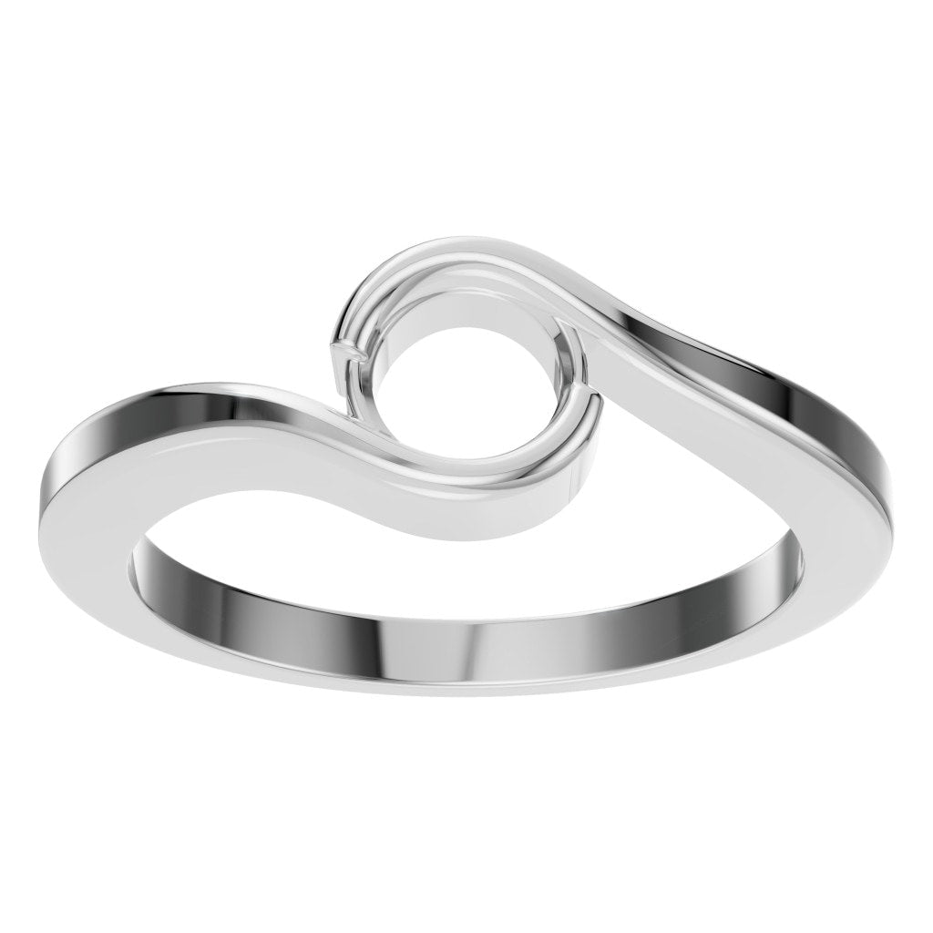 RI-9953 White Gold Ring UNSET - Front View
