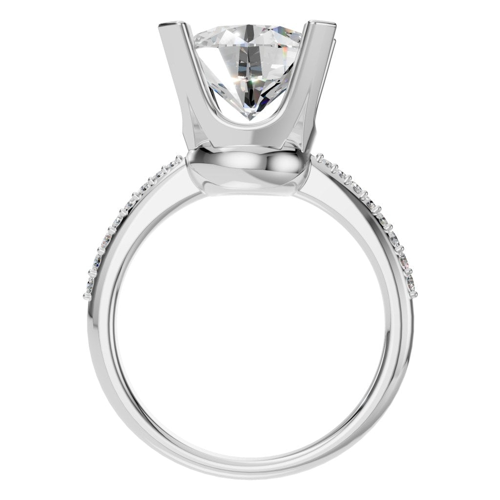 RI-9962 White Gold Ring SET - Top View