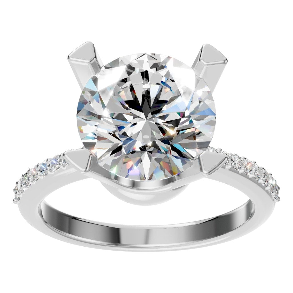 RI-9962 White Gold Ring SET - Front View