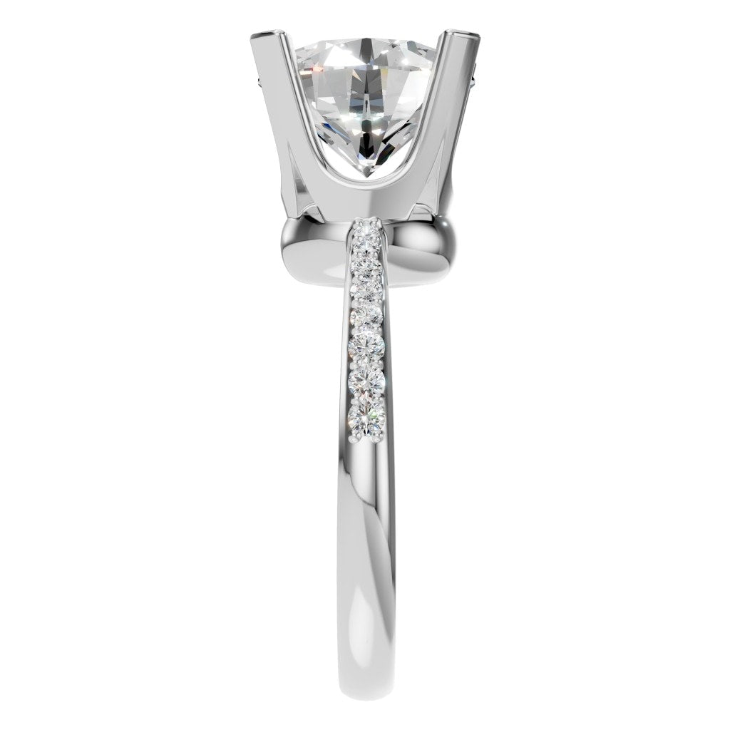 RI-9962 White Gold Ring SET - Side View