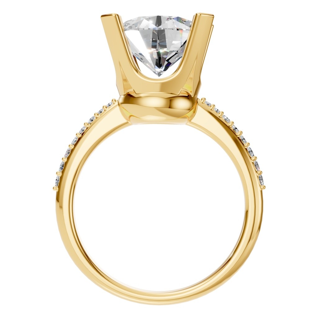 RI-9962 Yellow Gold Ring SET - Top View