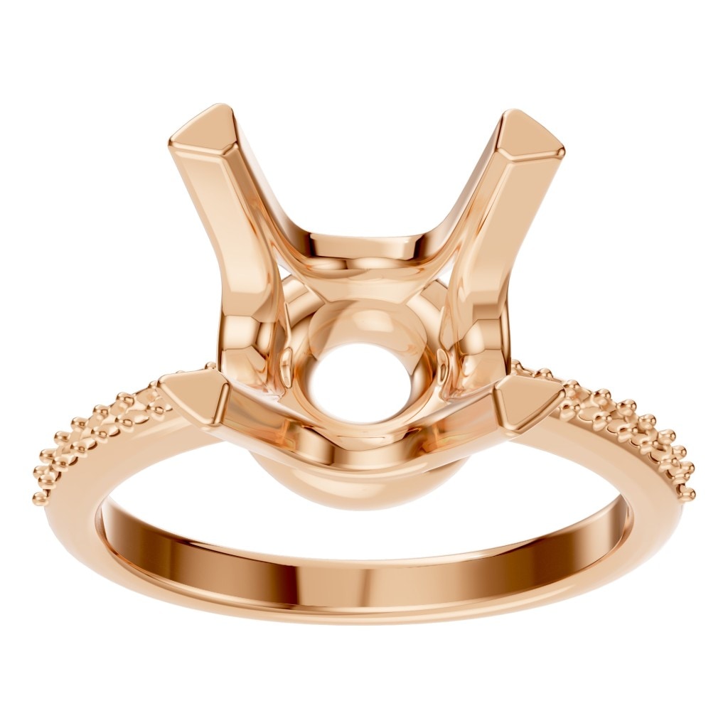 RI-9962 Rose Gold Ring UNSET - Front View