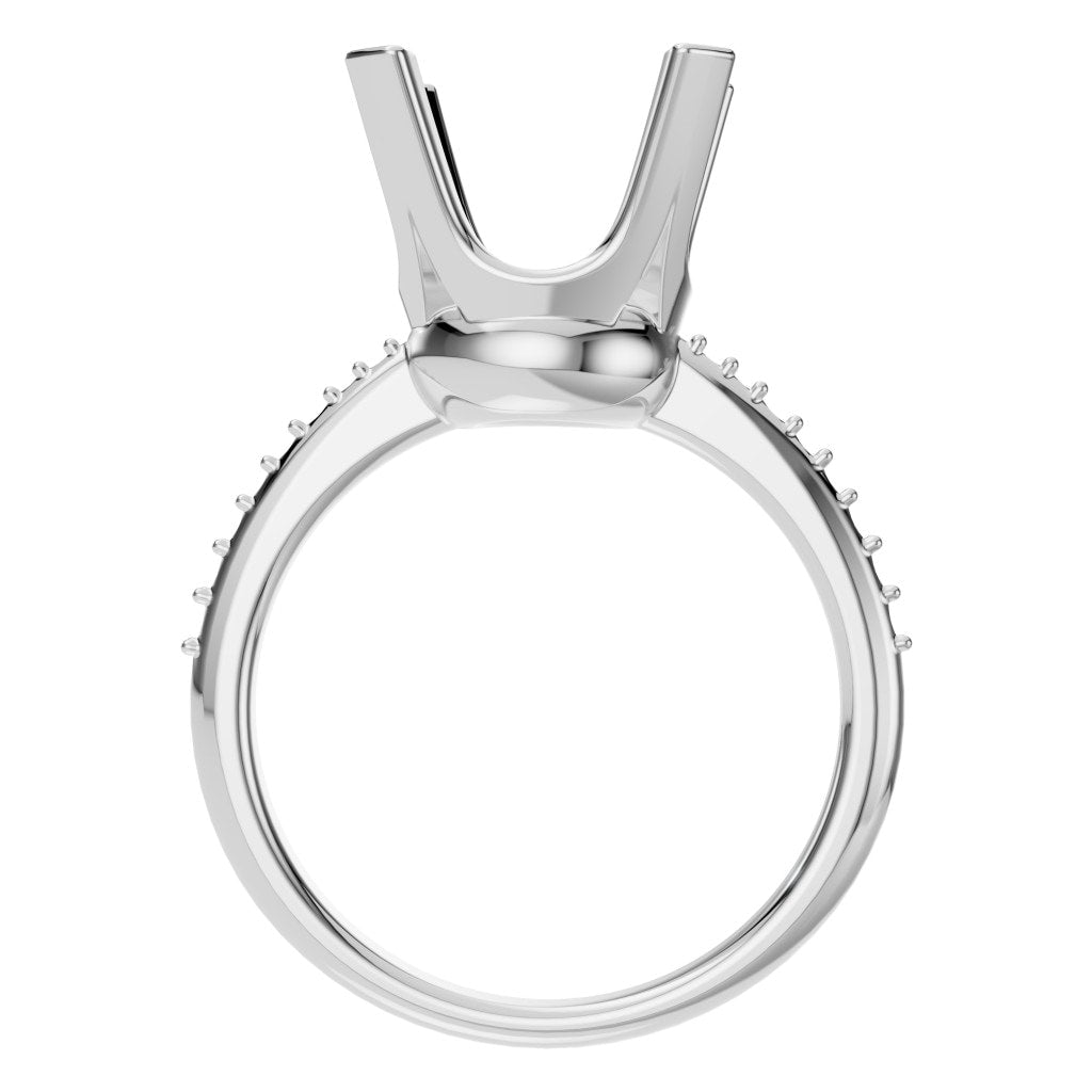 RI-9962 White Gold Ring UNSET - Top View