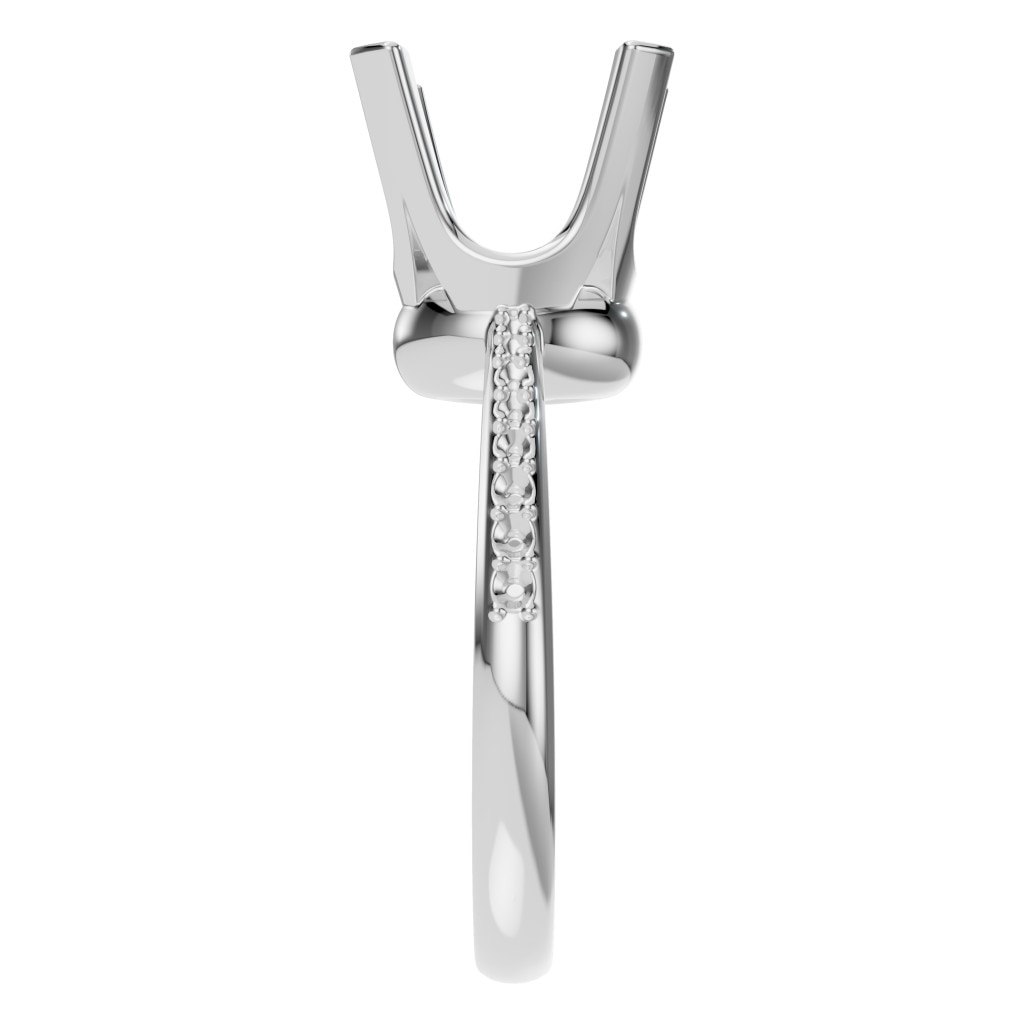 RI-9962 White Gold Ring UNSET - Side View