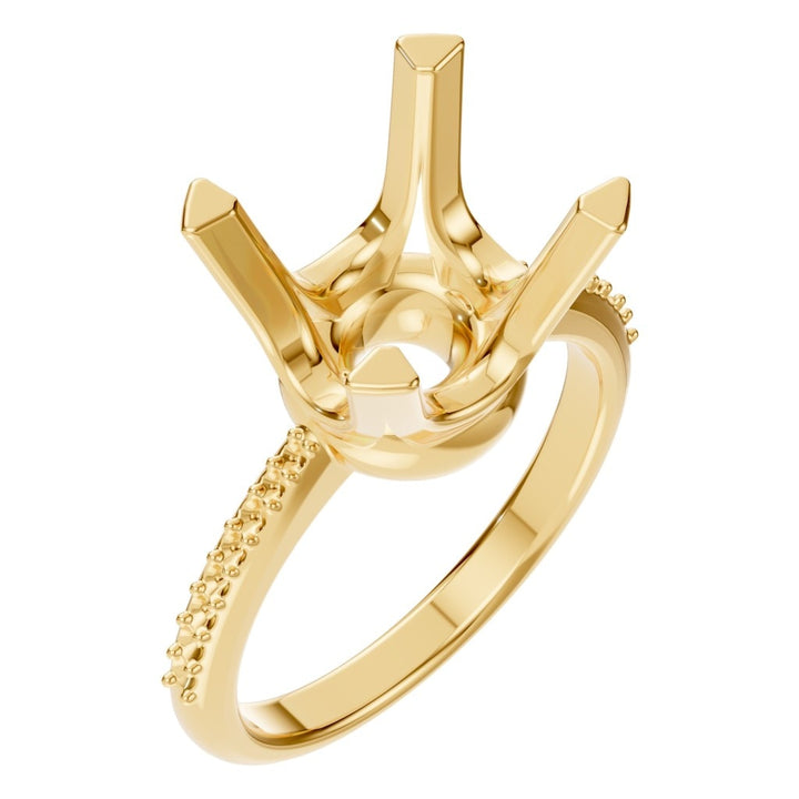 Accented Solitaire Ring Mounting - Round 9.1mm