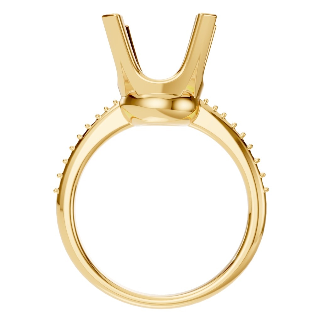 RI-9962 Yellow Gold Ring UNSET - Top View