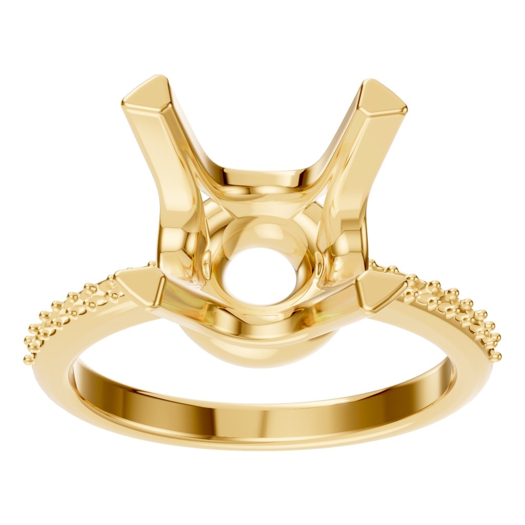 RI-9962 Yellow Gold Ring UNSET - Front View