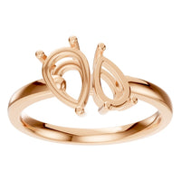 RI-9974 Rose Gold Ring UNSET - Front View