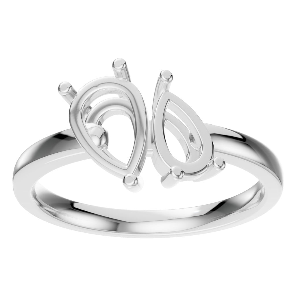 RI-9974 White Gold Ring UNSET - Front View