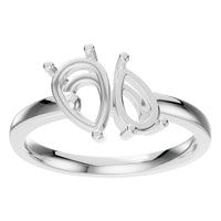 RI-9974 White Gold Ring UNSET - Front View