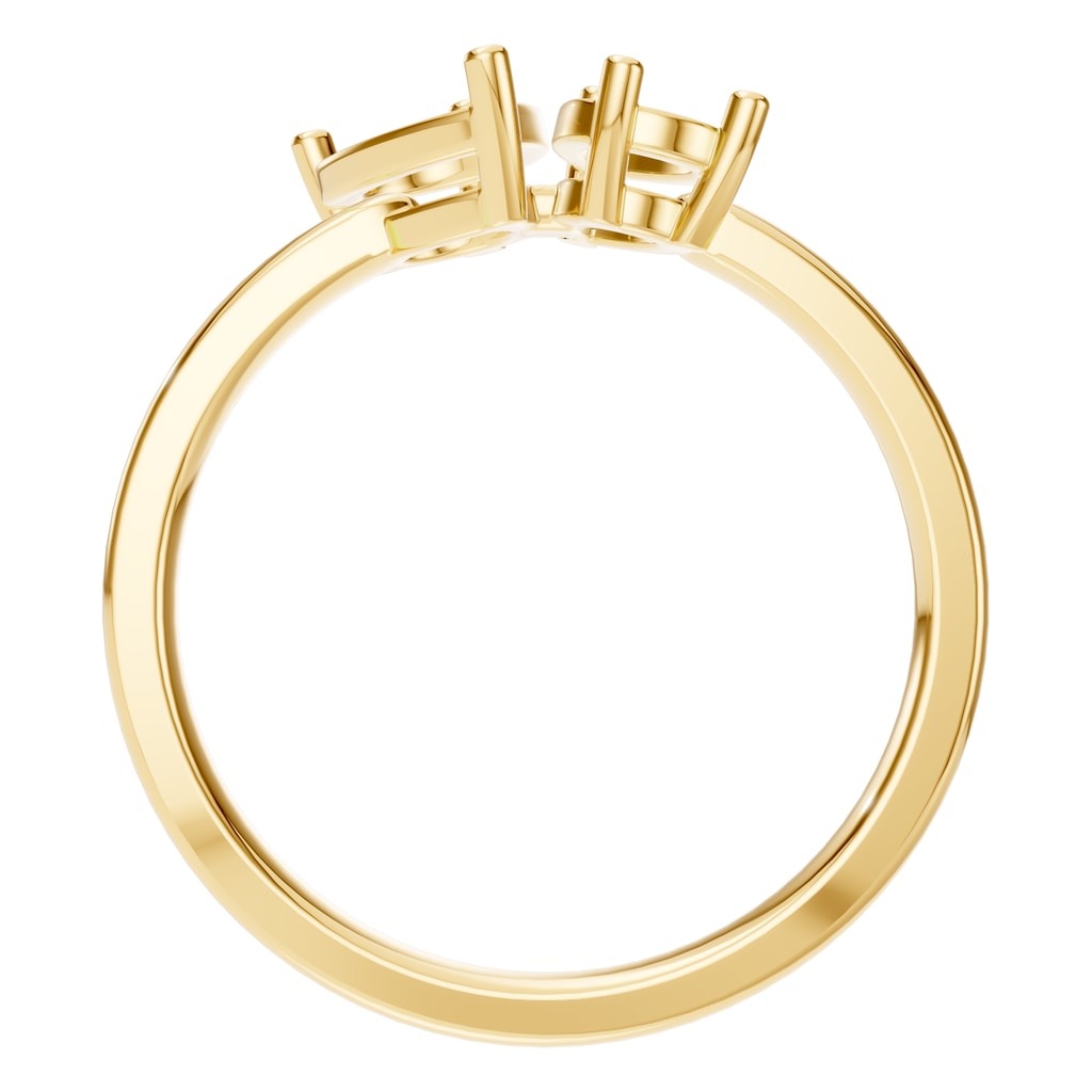RI-9974 Yellow Gold Ring UNSET - Top View