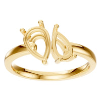 RI-9974 Yellow Gold Ring UNSET - Front View