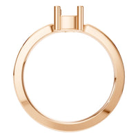 RI-9975 Rose Gold Ring UNSET - Top View