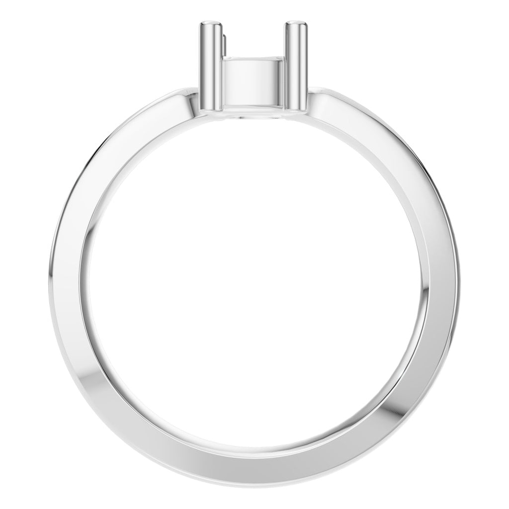 RI-9975 White Gold Ring UNSET - Top View