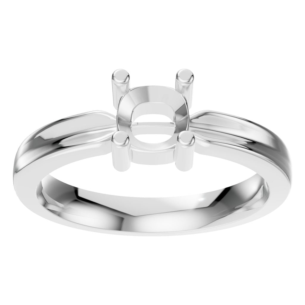 RI-9975 White Gold Ring UNSET - Front View