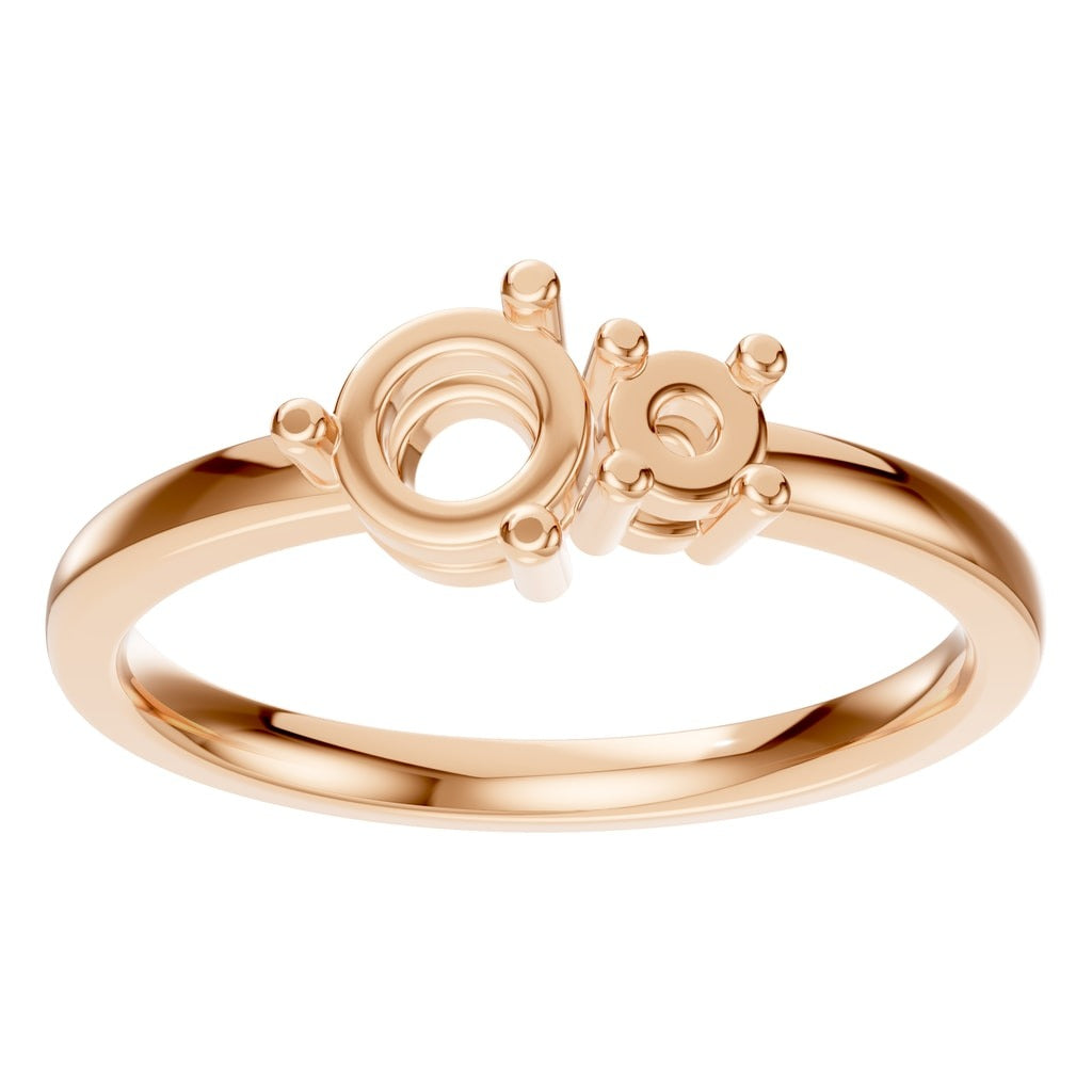 RI-9981 Rose Gold Ring UNSET - Front View