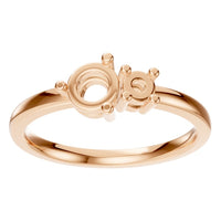 RI-9981 Rose Gold Ring UNSET - Front View