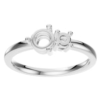 RI-9981 White Gold Ring UNSET - Front View