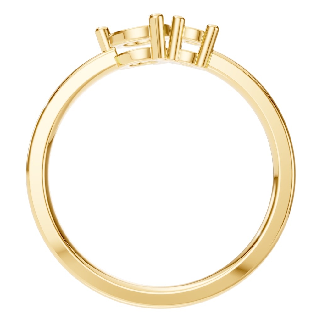 RI-9981 Yellow Gold Ring UNSET - Top View
