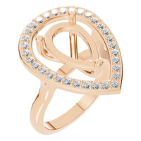 RI-9984 Rose Gold Ring SEMISET - Main View