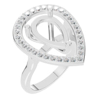 RI-9984 White Gold Ring SEMISET - Main View