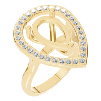 RI-9984 Yellow Gold Ring SEMISET - Main View