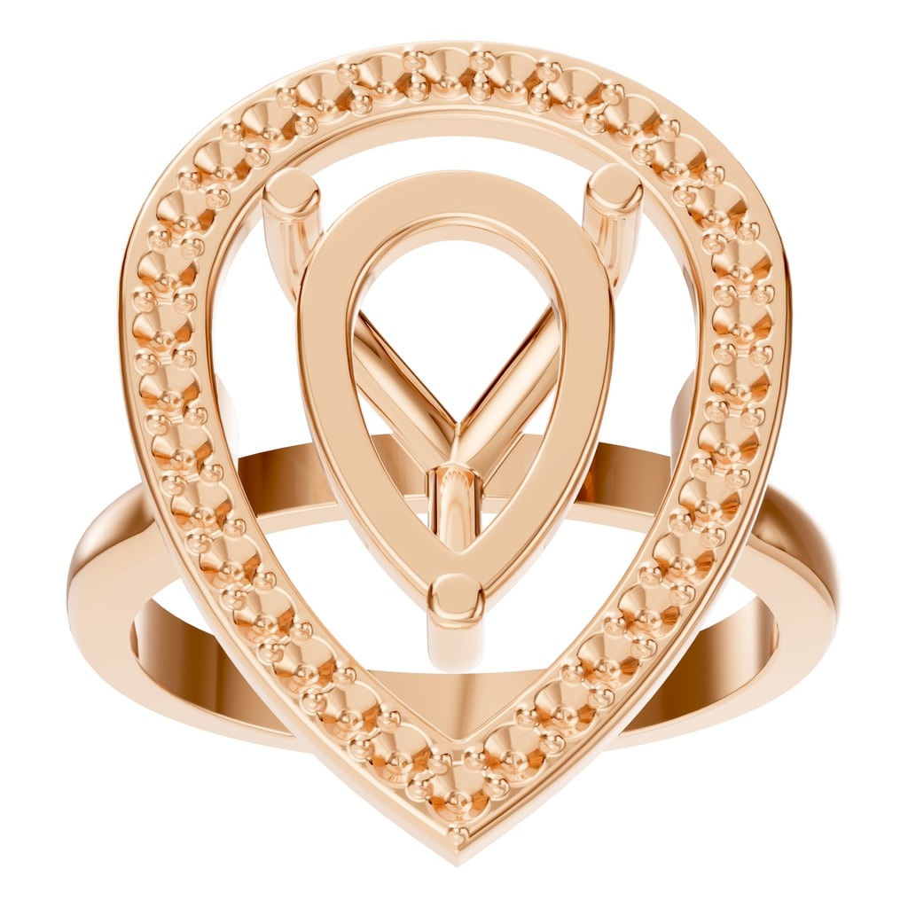 RI-9984 Rose Gold Ring UNSET - Front View