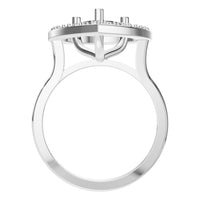 RI-9984 White Gold Ring UNSET - Top View