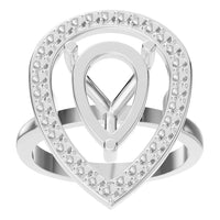 RI-9984 White Gold Ring UNSET - Front View