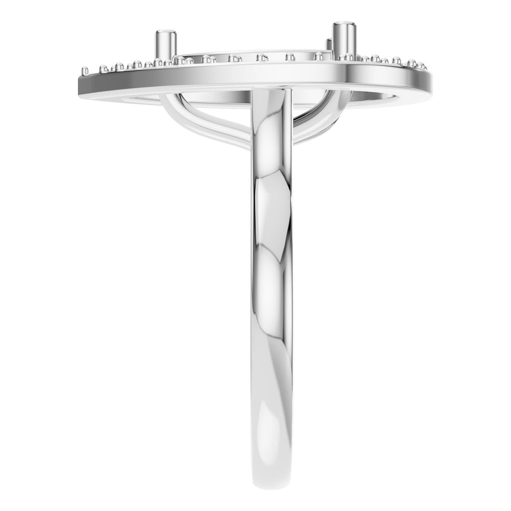 RI-9984 White Gold Ring UNSET - Side View