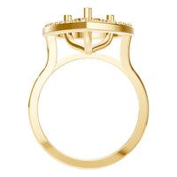 RI-9984 Yellow Gold Ring UNSET - Top View