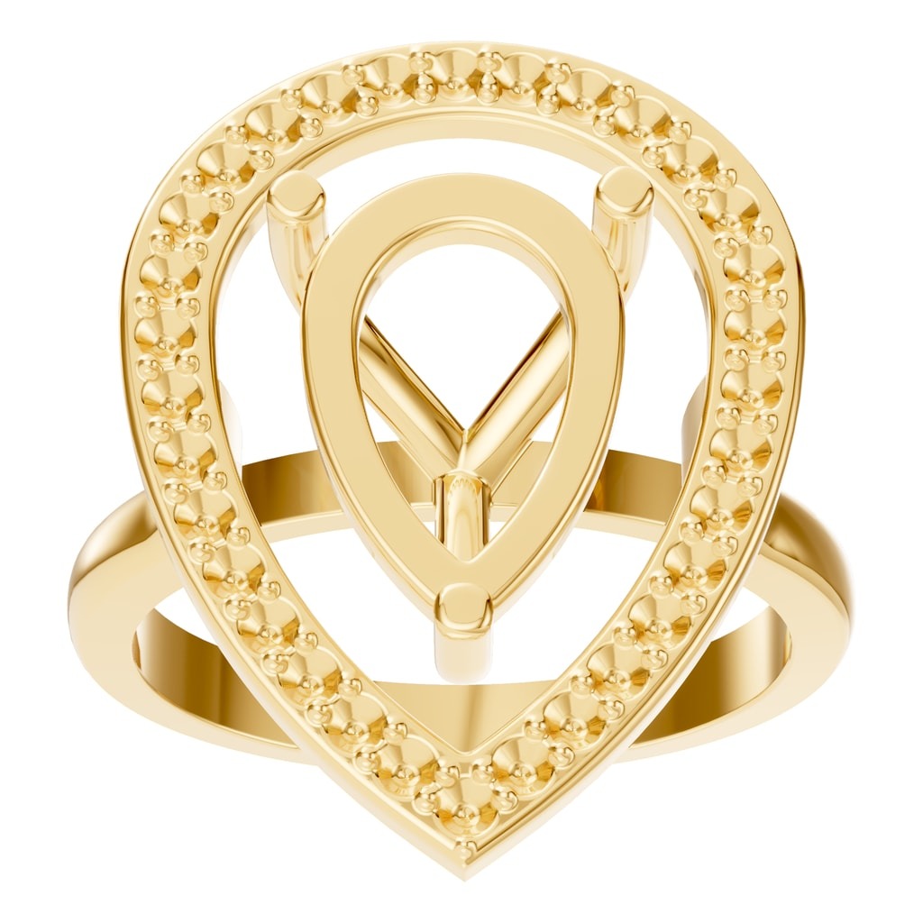RI-9984 Yellow Gold Ring UNSET - Front View
