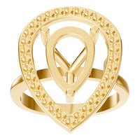 RI-9984 Yellow Gold Ring UNSET - Front View