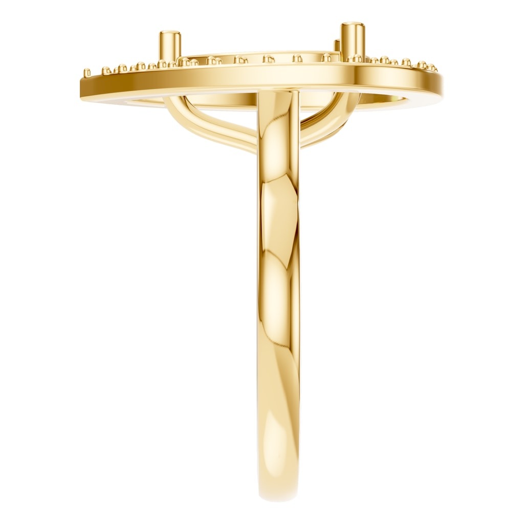 RI-9984 Yellow Gold Ring UNSET - Side View