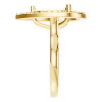 RI-9984 Yellow Gold Ring UNSET - Side View