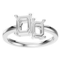 RI-9985 White Gold Ring UNSET - Front View