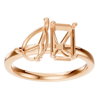 RI-9987 Rose Gold Ring UNSET - Front View