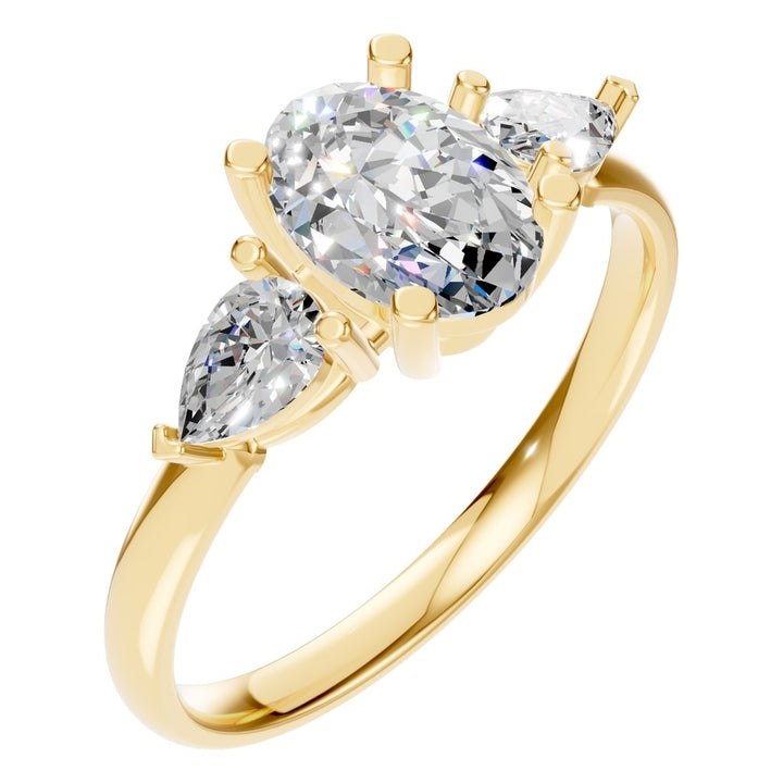 Three Stone Ring Mounting - Oval 8.79x6.28mm