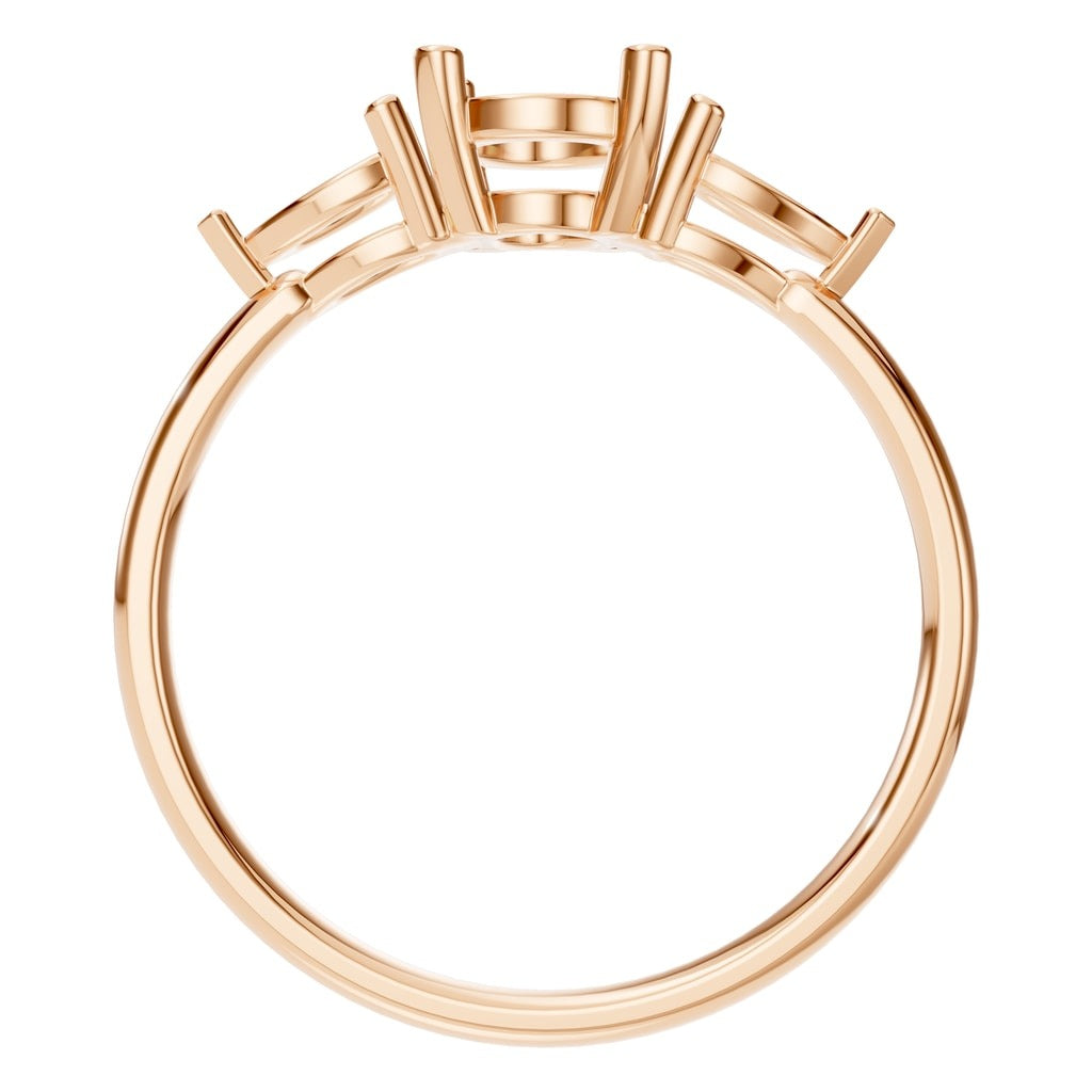 RI-9989 Rose Gold Ring UNSET - Top View