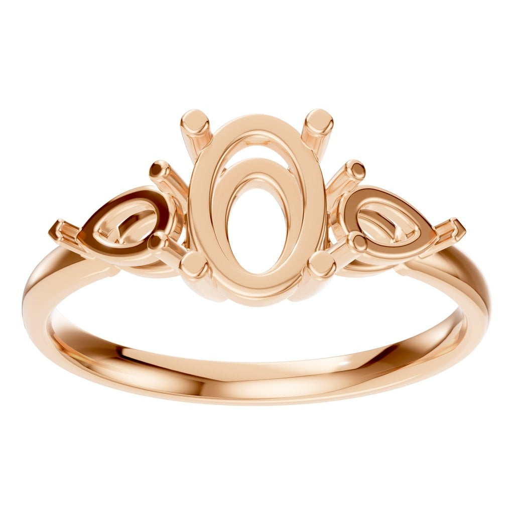 RI-9989 Rose Gold Ring UNSET - Front View