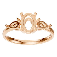 RI-9989 Rose Gold Ring UNSET - Front View