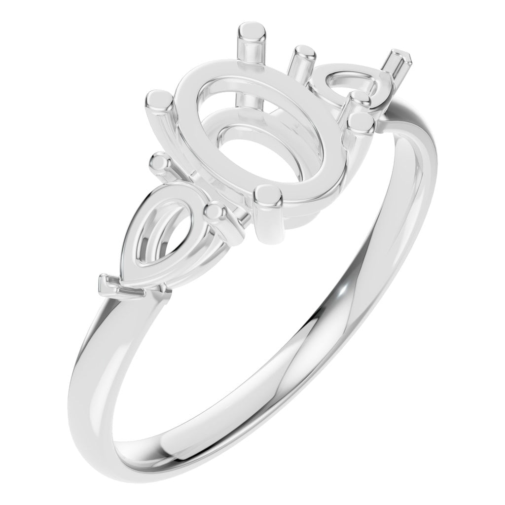 RI-9989 White Gold Ring UNSET - Main View